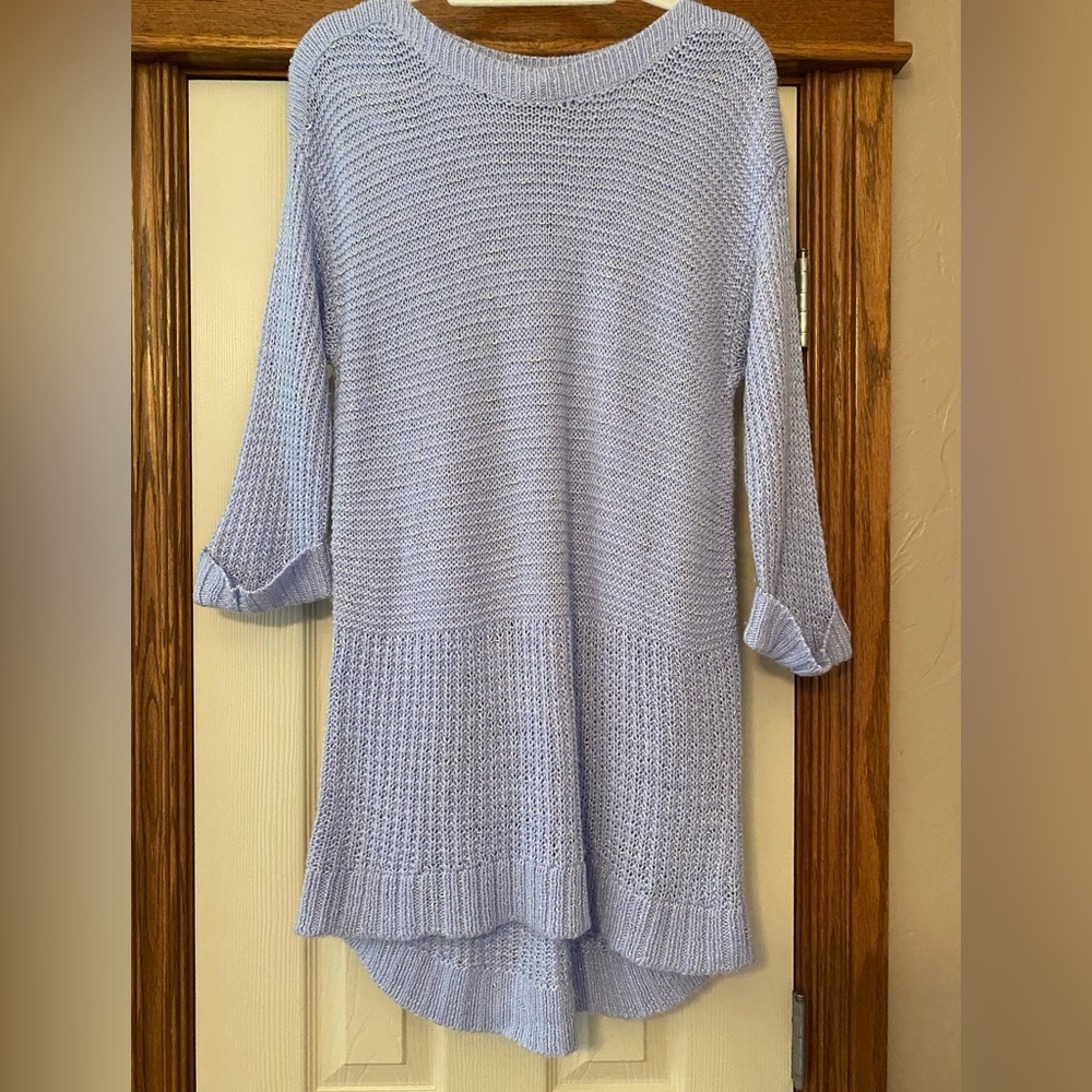 Chico’s Women’s Baby Blue Long Knit Sweater Sz 12 / L